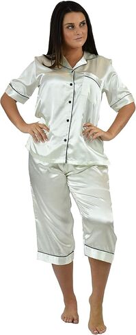 Up2date Fashion Short Sleeve PJ with Cropped Pants, 5 Colors, Style#PJ-10 in Saudi Arabia
