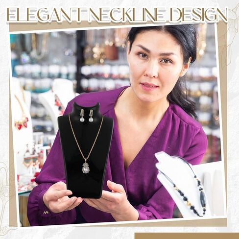 6 Pcs Acrylic Necklace Display for Vendors, Jewelry Bust Stand Holder, 7.87 x 5.12 x 2.36 Inch Jewelry Display Mannequin for Earrings Necklace, Retail Store & Trade Shows(Black) in Saudi Arabia