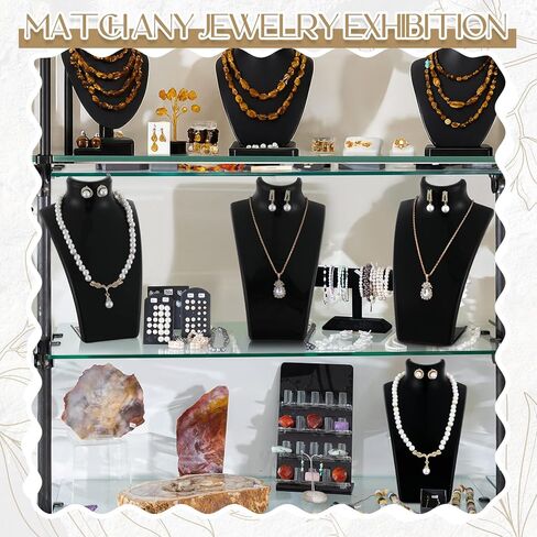 6 Pcs Acrylic Necklace Display for Vendors, Jewelry Bust Stand Holder, 7.87 x 5.12 x 2.36 Inch Jewelry Display Mannequin for Earrings Necklace, Retail Store & Trade Shows(Black) in Saudi Arabia