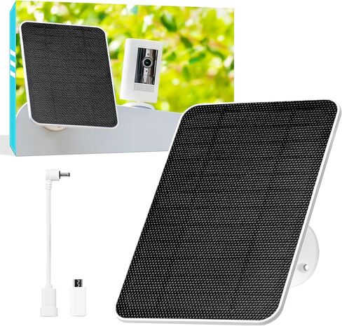 Sovmiku 5W 5V Solar Panel for Security Cameras, 23% Energy Conversion Rate,9.8Ft Cable, Type-C & Micro-USB inteface Compatible,Weather Resistant, 360° Adjustable Bracket, Continuous Power Supply in Kuwait
