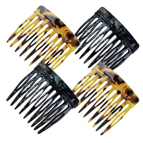 4 Pcs French Hair Side Combs for Women Bun Small Twist Hair Decorative, Strong Hold Clips for Women Bun in Saudi Arabia