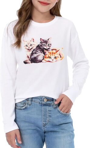 Long Sleeve Shirts for Boys Girls, Funny Graphic Tee Shirt 7-14Y in Saudi Arabia