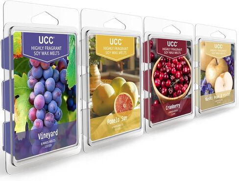UCC Wax Melts with Strong Fragrance, Long Lasting Premium Plant Based Natural Soy Scented Melts Cubes, Wax Melts Tarts, Colored Wax Melt - 4 Pack in Saudi Arabia