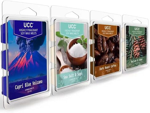 UCC Wax Melts with Strong Fragrance, Long Lasting Premium Plant Based Natural Soy Scented Melts Cubes, Wax Melts Tarts, Colored Wax Melt - 4 Pack in Saudi Arabia