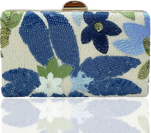 حقيبة نسائية مسائية مطرزة بالترتر على شكل زهرة مطرزة بالزهور لحفلات الزفاف الرسمية وحفلات الكوكتيل in Kuwait