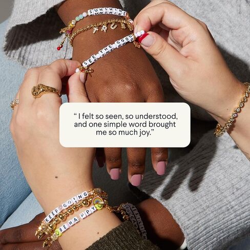 Little Words Project Strength Bracelet, The Original Word Bracelet, Made with Matte Black Jet Stones and Plated Brass Hardware, Handcrafted Design & Positive Message in Saudi Arabia
