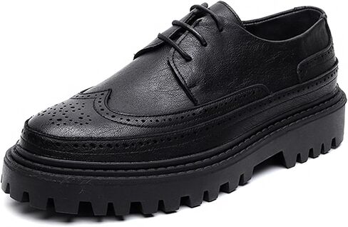 أحذية رجالية ذات نعل سميك من Brogue Dress أحذية عصرية مناسبة للعمل والعمل كاجوال Wingtip Oxford in Saudi Arabia