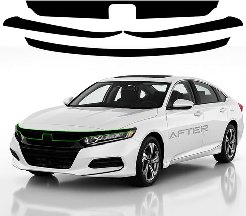 Side Window Chrome Delete Vinyl Wrap Overlay fit for 2018 2019 2020 2021 2022 Honda Accord with Blackout Film Gloss Black Kits Accessories in Kuwait