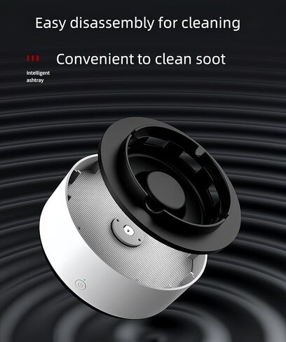 Smart Ashtray with Air Purification, 5.2 x 3 in Round Plastic 360° Wind Circulation Ashtray Removes Secondhand Smoke, Battery-Powered (2xAA Batteries Not Included) Perfect for Home & Gifts in Saudi Arabia