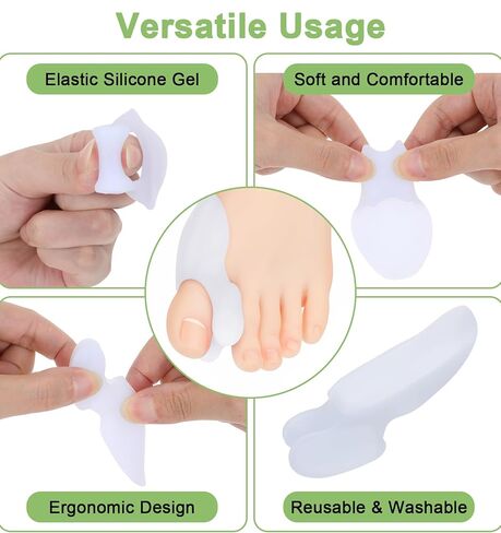 12 Pcs Bunion Pads for Bunion Relief, Bunion Pads 1/2 Inch Thick Bunions Pad with Gel Shield & Toe Separator, Pain Relief for Big Toe, Men & Women in Kuwait