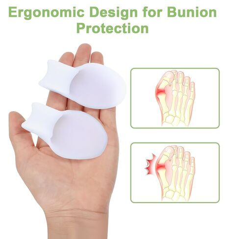 12 Pcs Bunion Pads for Bunion Relief, Bunion Pads 1/2 Inch Thick Bunions Pad with Gel Shield & Toe Separator, Pain Relief for Big Toe, Men & Women in Kuwait