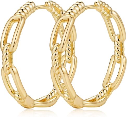 14K Gold Hoop Earrings for Women Lightweight Hypoallergenic Gold Hoops Simple Classic Everyday Wear 25mm/30mm Gold Earrings Fashion Jewelry Gift in Saudi Arabia