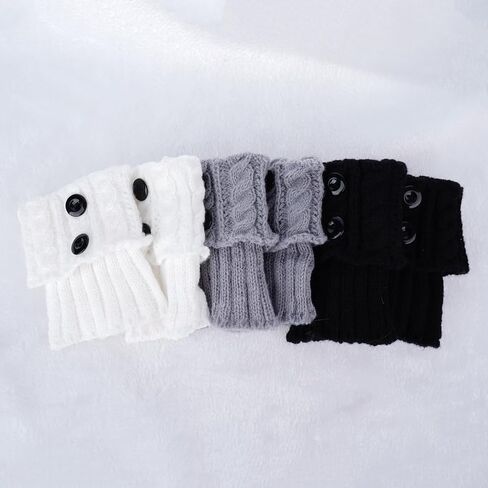 3 Pairs Womens Winter Boot Socks Loritta Crochet Knitted Boot Cuffs Short Leg Warmers Topper Sock for Girls Women in Saudi Arabia