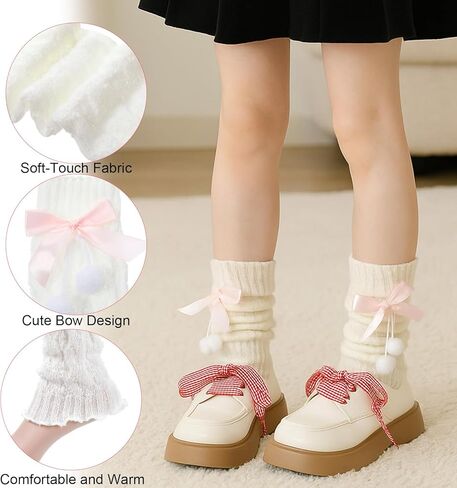 Leg Warmers Y2k, Kawaii Lolita Clothes Comfortable White Leg Warmers for Women Girls Thigh High Legs for 80s Party Winter Daily Wear Shopping Date in Saudi Arabia