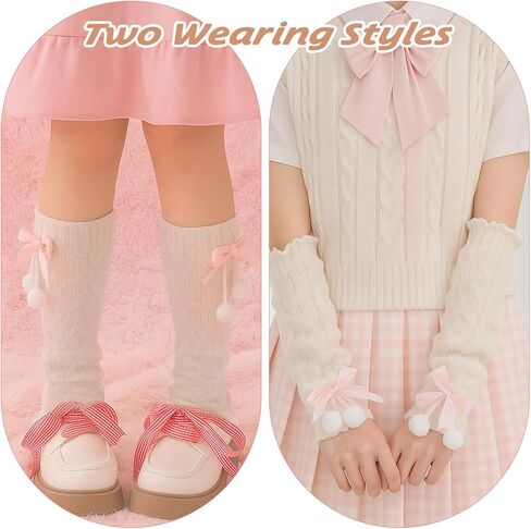 Leg Warmers Y2k, Kawaii Lolita Clothes Comfortable White Leg Warmers for Women Girls Thigh High Legs for 80s Party Winter Daily Wear Shopping Date in Saudi Arabia