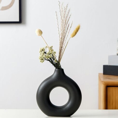 Modern Donut-Shaped Decorative Vases, Handmade Minimalist Boho ins Style, Modern Vase for Home Decor for Wedding Dinner Table Party Living Room Office Bedroom (Gold, Small) in Saudi Arabia