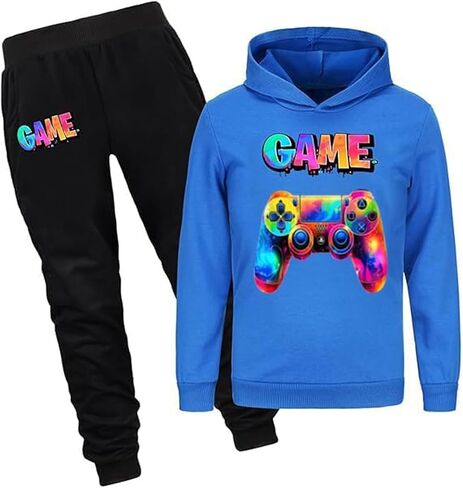Boys Girls Game Pullover Hoodie and Pants Outfits Set Kids Youth Gaming Sweatshirt Sweatpants 2 Piece Tracksuit in Saudi Arabia