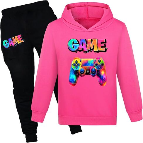 Boys Girls Game Pullover Hoodie and Pants Outfits Set Kids Youth Gaming Sweatshirt Sweatpants 2 Piece Tracksuit in Saudi Arabia