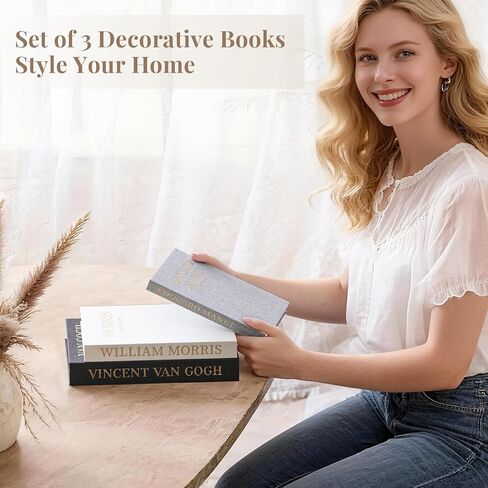 Decorative Books for Home Decor - Set of 3 Linen Fake Books for Decoration Aesthetic Faux Book for Coffee Table Decor, Bookshelf and Mantel Shelf Decor, Hidden Storage with Magnetic Closure in Saudi Arabia