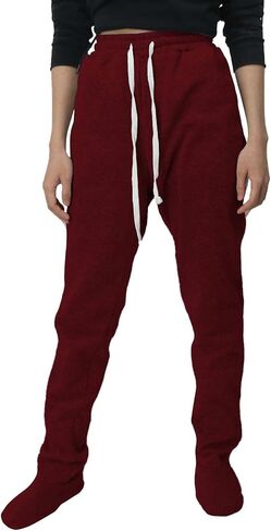 Aniywn Mens Pajamas Pants Soft Fleece Winter Cozy Warm Elastic Waist Sweatpants Casual Loose Loungewear Trousers With Feet in Saudi Arabia