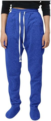 Aniywn Mens Pajamas Pants Soft Fleece Winter Cozy Warm Elastic Waist Sweatpants Casual Loose Loungewear Trousers With Feet in Saudi Arabia
