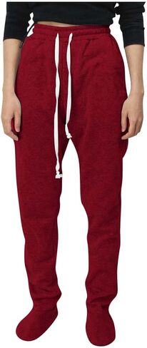Aniywn Mens Pajamas Pants Soft Fleece Winter Cozy Warm Elastic Waist Sweatpants Casual Loose Loungewear Trousers With Feet in Saudi Arabia