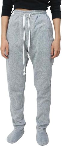 Aniywn Mens Pajamas Pants Soft Fleece Winter Cozy Warm Elastic Waist Sweatpants Casual Loose Loungewear Trousers With Feet in Saudi Arabia