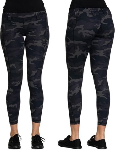 Howitzer Women's Viscusi High-Waist Camo Leggings, Black and Gray Military Print in Saudi Arabia