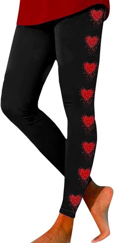 Valentine's Day Holiday Leggings for Women Valentine’s Day Stretchy Workout Tights Seamless Skinny Running Legging in Saudi Arabia