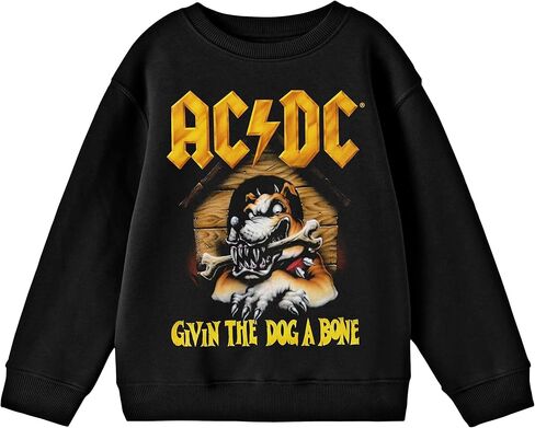 Bioworld ACDC Givin The Dog A Bone طاقم الرقبة طويلة الأكمام الأولاد البلوز الأسود in Kuwait