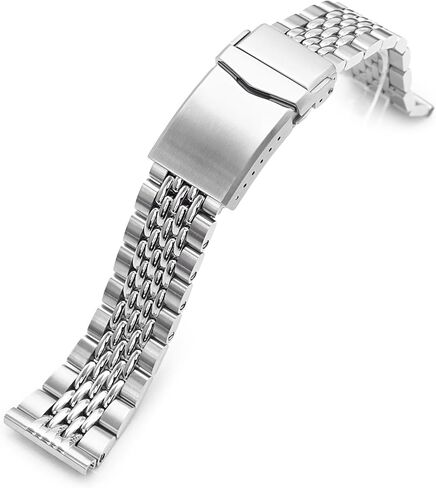 MiLTAT 22mm Goma BOR Quick Release Watch Band Straight End Brushed - Polished Center in Saudi Arabia