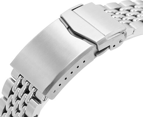 MiLTAT 22mm Goma BOR Quick Release Watch Band Straight End Brushed - Polished Center in Saudi Arabia