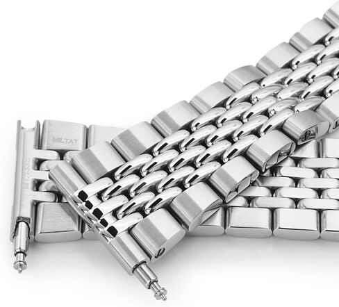 MiLTAT 22mm Goma BOR Quick Release Watch Band Straight End Brushed - Polished Center in Saudi Arabia