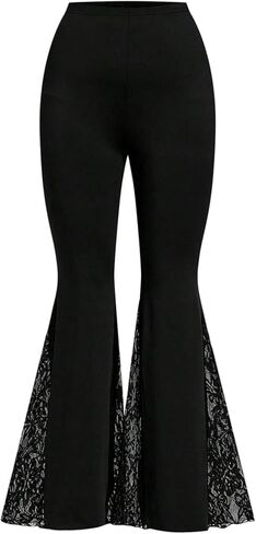 GORGLITTER Women's Plus Size Pants Fall Lace High Waisted Flared Bell Bottoms Trousers Business Casual Pants Dressy in Saudi Arabia