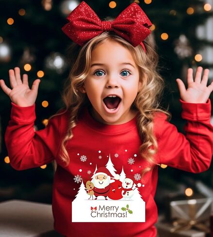 Kids Christmas Sweatshirt Boys Girls Ugly Xmas Santa Claus Graphic Shirt Toddler Pullover Long Sleeve Outfit Tops in Saudi Arabia
