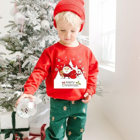 Kids Christmas Sweatshirt Boys Girls Ugly Xmas Santa Claus Graphic Shirt Toddler Pullover Long Sleeve Outfit Tops in Saudi Arabia