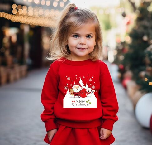 Kids Christmas Sweatshirt Boys Girls Ugly Xmas Santa Claus Graphic Shirt Toddler Pullover Long Sleeve Outfit Tops in Saudi Arabia