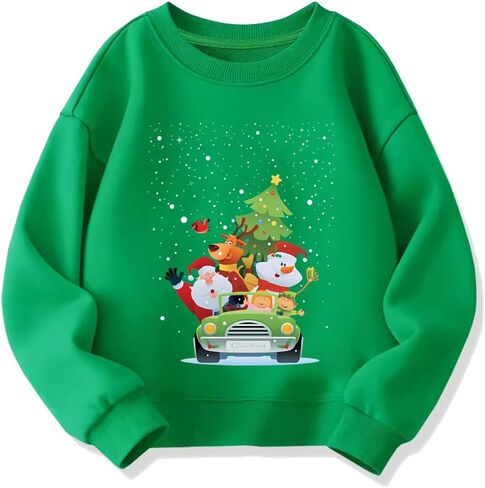 Kids Christmas Sweatshirt Boys Girls Ugly Xmas Santa Claus Graphic Shirt Toddler Pullover Long Sleeve Outfit Tops in Saudi Arabia