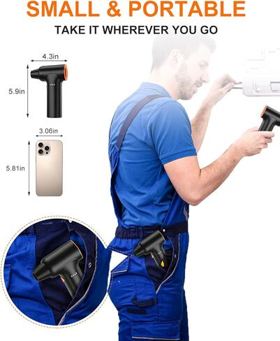 Compressed Air Duster - 130000RPM Electric Air Duster, 3 Gear Adjustable 6000mAh Rechargeable Cordless Air Blower, High Speed Jet Dry Blower Air Can for Computers PC Keyboard Car Home Outdoors in Saudi Arabia