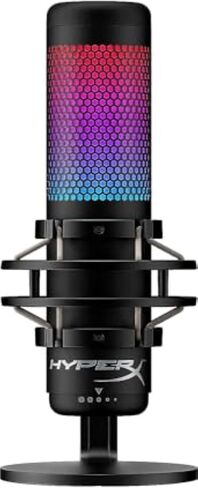 HyperX QuadCast 2 S – USB Microphone, with RGB Lighting, Streaming and Podcasting, with On-Board Controls, LED Lighting, Removable Shock Mount, PC, Mac, USB-C - Black in Kuwait