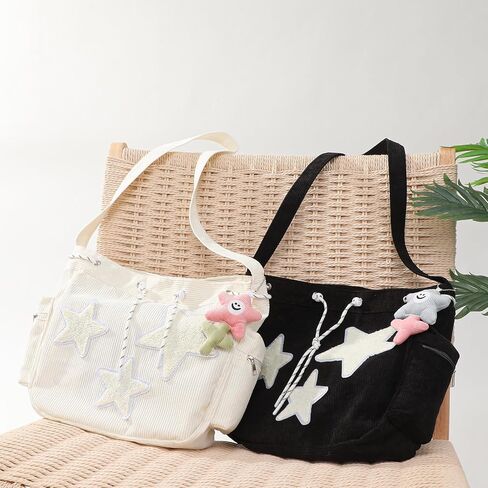 2 حزمة ستار حقيبة كروسبودي المرأة Y2K المتشرد حقيبة سروال قصير حمل حقيبة الجمالية حقيبة ساعي سعة كبيرة حقيبة كتف لطيف in Kuwait