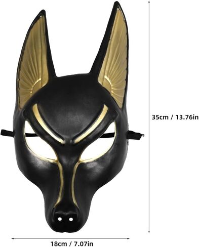 Garneck Anubis Mask Egyptian God of Death Masquerade Mask for Retro Halloween Costume for Men Women Masquerade Cosplay in Saudi Arabia