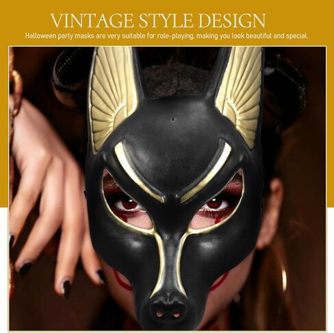 Garneck Anubis Mask Egyptian God of Death Masquerade Mask for Retro Halloween Costume for Men Women Masquerade Cosplay in Saudi Arabia