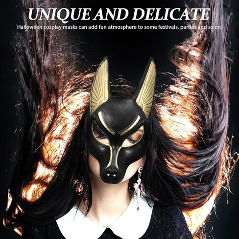 Garneck Anubis Mask Egyptian God of Death Masquerade Mask for Retro Halloween Costume for Men Women Masquerade Cosplay in Saudi Arabia
