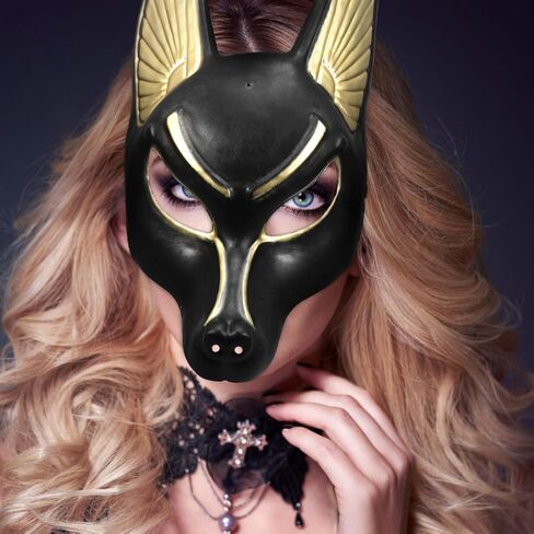 Garneck Anubis Mask Egyptian God of Death Masquerade Mask for Retro Halloween Costume for Men Women Masquerade Cosplay in Saudi Arabia