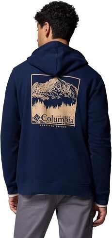 Columbia Mens Trek Graphic Hoodie, Collegiate Navy/Meadowland, X-Large in Saudi Arabia