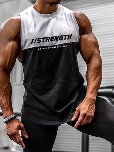 Men's Gym Tank Top Breathable Quick-Dry Sleeveless Workout Muscle Tee Shirt Casual Fitness Vest for Sports in Saudi Arabia