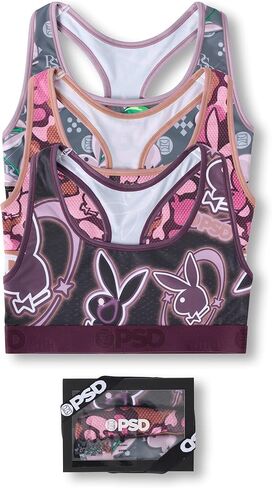 PSD Womens Playboy Tumble Sports Bra 3-Pack Box in Saudi Arabia