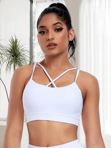 Women's Sports Bra/Workout Top, Front X-Cross, Scoop Neck, Support in Saudi Arabia