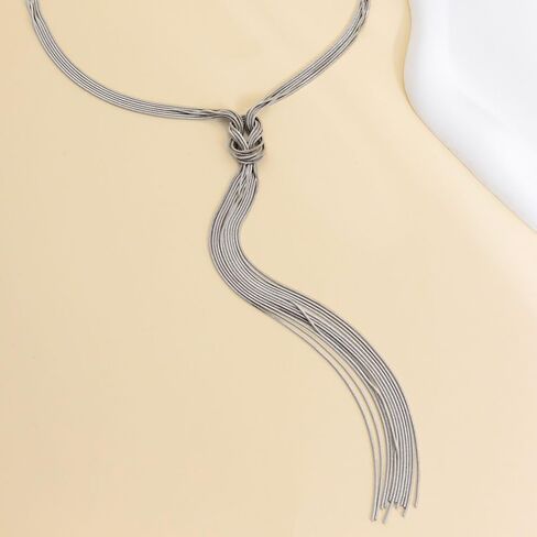 Long Statement Choker Necklaces for Women,Charm Black Body Chain Lariat Necklace Big Gold Knot Link Drop Necklaces,Trendy Party Accessories Gifts in Saudi Arabia